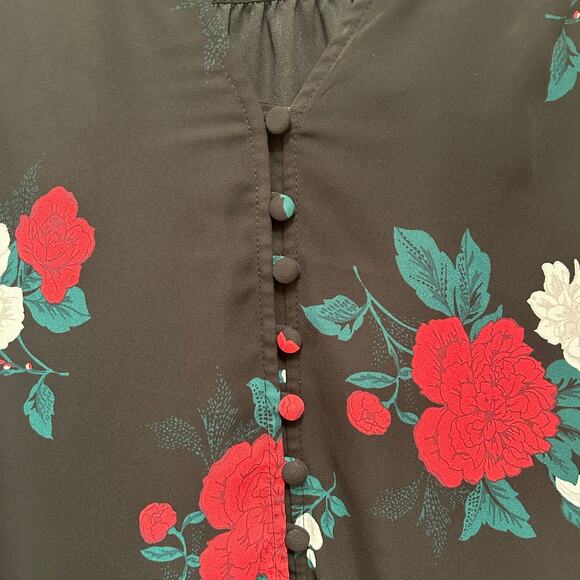 TORRID Rose Button Down Blouse Sz 0 Large - Picture 9 of 12
